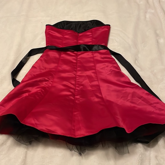 VINTAGE Jessica McClintock Gunne Sax Pink w/ Removable Ties Strapless dress 7/8 - Picture 3 of 6